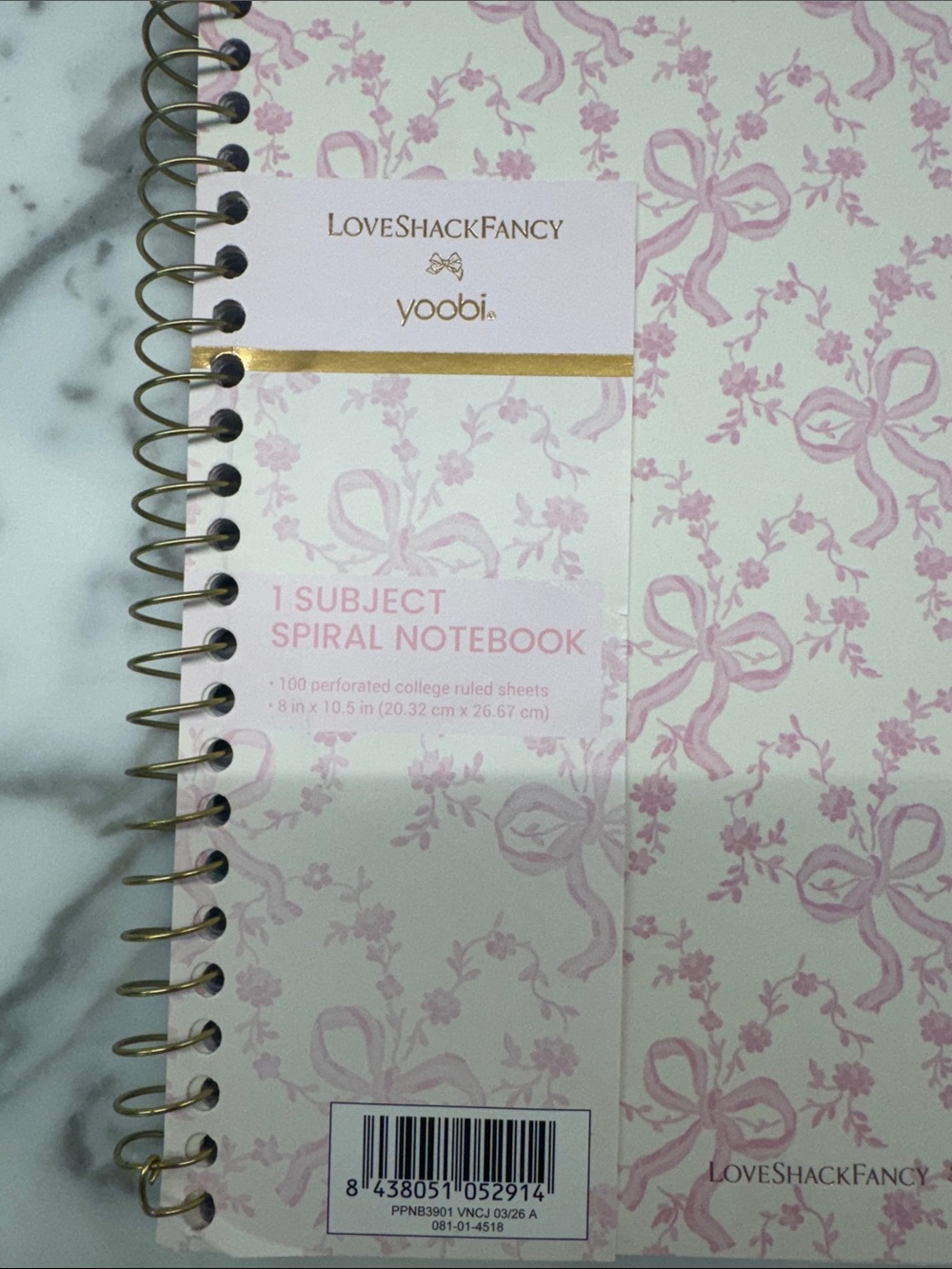 LoveShackFancy x Target Bundle Floral Spiral Notebook &  Ruffled Pouch NEW - Picture 4 of 9